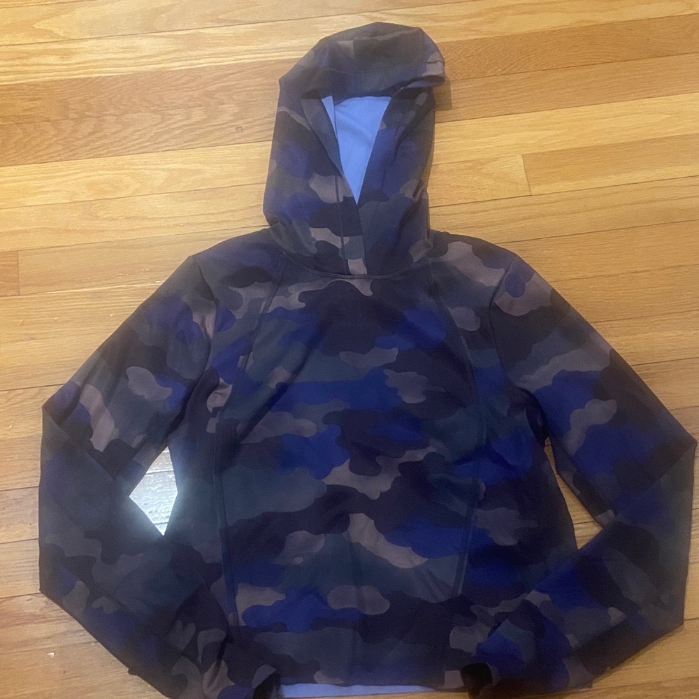 Athleta Blue and Black camo hoodie
